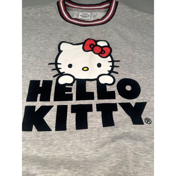 Hello Kitty Sweatshirt Women Sanrio Crewneck Fleece Graphic Logo Pullover - Picture 3 of 14